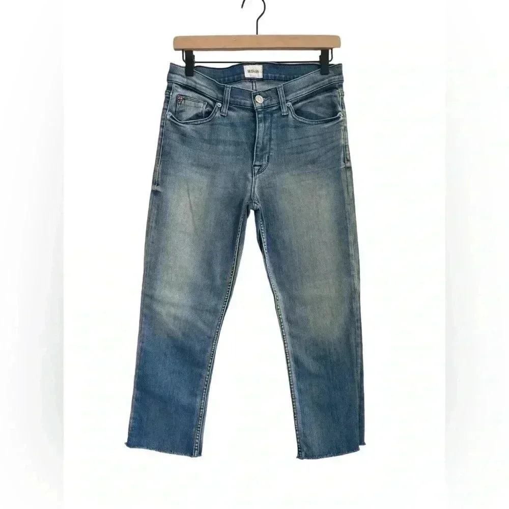 Hudson Crop Fallon Straight Jean Raw Hem Size 28 Style # WMCR216DLH